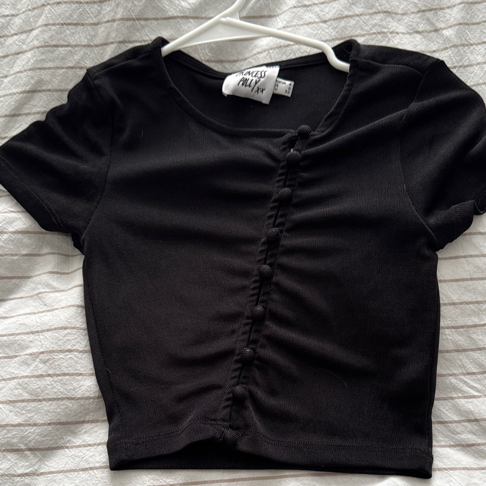 Princess Polly Black Crop Top